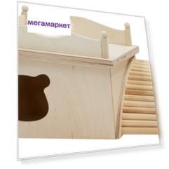 Домик для грызунов Doradowood малый, с мордой, 25х15х14 см