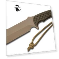 Нож с фиксированным клинком Spartan Blades Horkos, сталь CPM-S35VN Flat Dark Earth, рукоять зеленая микарта, чехол мельтикам