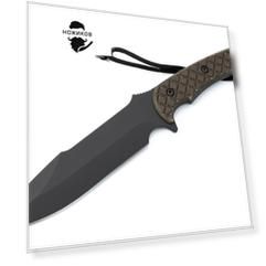 Нож с фиксированным клинком Spartan Blades Horkos, сталь CPM S35VN, рукоять зеленая микарта, чехол черный
