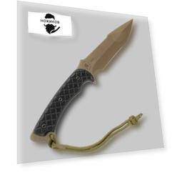 Нож с фиксированным клинком Spartan Blades Horkos, сталь CPM-S35VN Flat Dark Earth, рукоять черная микарта, чехол песочный