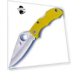 Нож складной Ladybug 3 Salt - Spyderco LYLP3, сталь H1 Satin Plain, рукоять термопластик FRN, жёлтый
