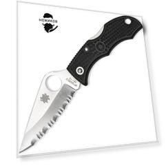 Нож складной Ladybug 3 - Spyderco LBKS3, сталь VG-10 Satin Serrated, рукоять термопластик FRN, чёрный