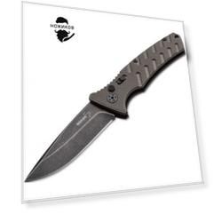 Автоматический складной нож Boker Plus Strike Coyote Spearpoint, сталь AUS-8 BlackWash™ Plain, рукоять анодированный алюминий, BK01BO424