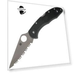 Складной нож Delica 4 - Spyderco 11SBK, сталь VG-10 Satin Serrated, рукоять термопластик FRN чёрный