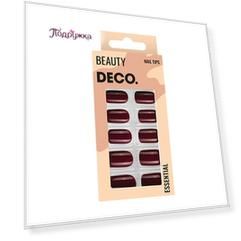 Набор накладных ногтей DECO. ESSENTIAL cherry love 24 шт+ клеевые стикеры 24 шт