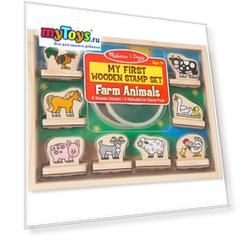 Набор штампов Melissa & Doug "Творчество", Животные с фермы
