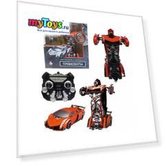 Радиоуправляемый робот-трансформер 1Toy "Трансботы" Спорткар, оранжевый