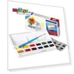 Акварель Daler Rowney "Aquafine" в кюветах, 12 цветов