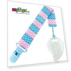 Держатель для пустышки от 0 мес., Roxy-Kids, голубой/розовый