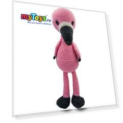 Вязаная  игрушка Niki Toys Розовый фламинго Додо, 27см
