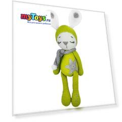 Вязаная  игрушка Niki Toys Зайчонок Астерикс, салатовый, 45см