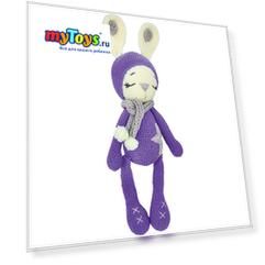Вязаная  игрушка Niki Toys Зайчонок Астерикс, фиолетовый