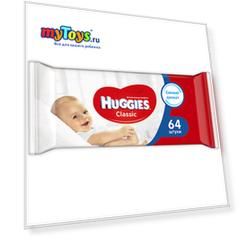 Детские влажные салфетки Huggies Classic, 64шт.
