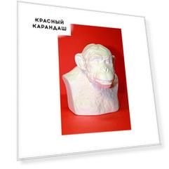 Гипсовый бюст шимпанзе