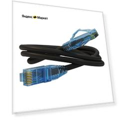 Патч-корд Hyperline PC-LPM-UTP-RJ45-RJ45-C6-1M-LSZH-BK, площадь сечения 0.2 кв. мм, длина 1 м, 1 шт., черный