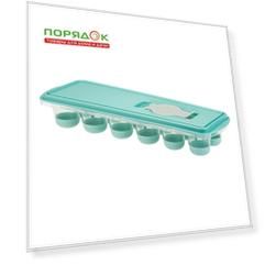 Форма для льда Капля, пластик, с крышкой и клапаном, аквамарин, Idea, М 1250