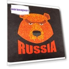 Коврик для бани (40*50) печать "RUSSIA Медведь" ТМ "Бацькина баня"/25  10439