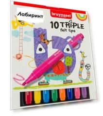 Фломастеры трехгранные Bruynzeel Kids, 10 цветов