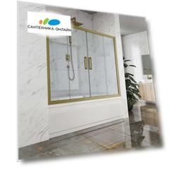Шторка на ванну Kubele DE019P4-CLN-BR 140х150 см, профиль бронза