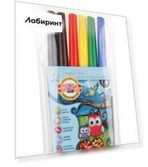 Фломастеры 6 цветов Owls 1012, смываемые, вентилир.