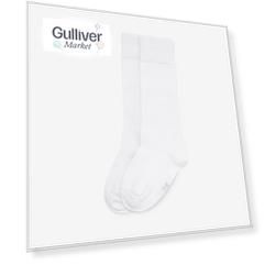 Гольфы с высоким рибом белые Gulliver