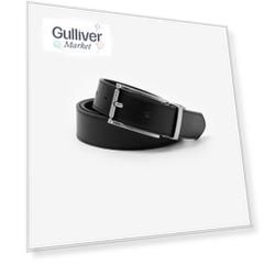 Ремень из натуральной кожи черный Gulliver