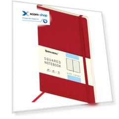 Блокнот BRAUBERG Metropolis Ultra 111018 А5, 148x218 мм, под кожу, 80 л, резинка, клетка, красный