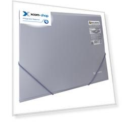 Папка BRAUBERG 221336 на резинках , диагональ, серебряная, до 300 листов, 0,5 мм