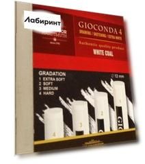 Уголь художественный белый круглый Gioconda 8692, 2B-H, 4 штуки