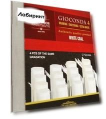 Уголь художественный белый круглый Gioconda 8692, 2B, 4 штуки