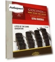 Уголь художественный черный мягкий Gioconda 8694, B, 4 штуки