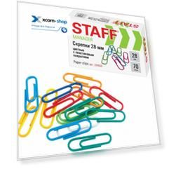 Скрепки STAFF Manager 224630 канцелярские, 28 мм, цветные, 70 шт, в картонной коробке
