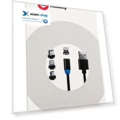 Кабель интерфейсный mObility УТ000029374 USB/Type-C/8-pin/micro USB, 1м, нейлоновая оплетка, черный