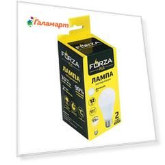 Лампа светодиодная FORZA A60, 12W, E27, 1050lm, 4000К