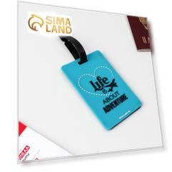 Бирка на чемодан резиновая «Life is about adventure», бирюзовая