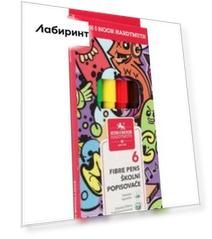 Фломастеры Teenage 1002, 6 цветов, смываемые