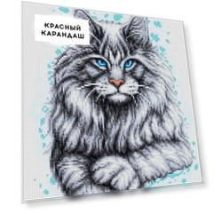 Кристальная (алмазная) мозаика "ФРЕЯ" 30х40 см "Мейн-кун. Акварель"