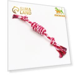 Игрушка канатная "Конфета", до 30 см, до 55 г, розовая/белая/красная