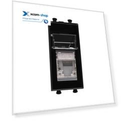 Розетка компьютерная DKC 4402391 RJ-45 модульная, кат.6 экранированная, "Черный квадрат", 1 модуль, "Avanti"