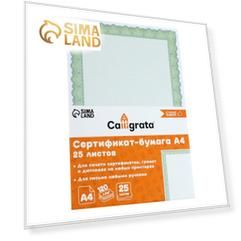 Сертификат-бумага А4, 25 листов Calligrata "Зеленый орнамент", 120 г/м2