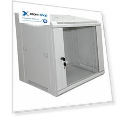 Шкаф настенный 19", 18U Rexant 04-2224 600×600×964 мм (ШxГxВ) - передняя дверь стекло, боковые стенки съемные (разобранный) RAL 7035
