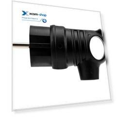 Вилка Rexant 111-002 угловая влагозащищенная с кольцом, с/з, 16 А, IP44 каучук
