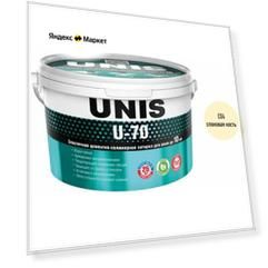 Затирка для плитки эластичная UNIS U-70 2 кг слоновая кость С04/ Цементная армированная с защитой от грибка и плесени