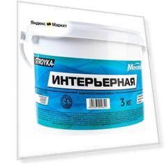 Краска акриловая (АК) Movatex Stroyka интерьерная матовая белый 0.16 л 3 кг