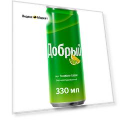 Газированный напиток Добрый, банкалимон, лайм, 0.33 л, металлическая банка