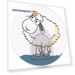 18679к Tatkraft FUNNY SHEEP LINDA адгезивный крючок. Набор 5шт.Диаметр 8 см. До 3 кг