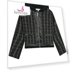 Черный пиджак в клетку с капюшоном TWINSET детский