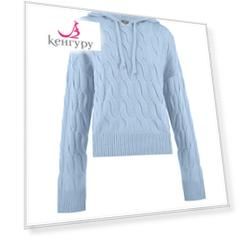 Голубой джемпер с капюшоном FTC Cashmere