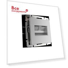 Розетка телефонная rj-11 и еthernet rj-45 werkel wl06-rj11+rj45 серебряный a029835 Розетка телефонная rj-11 и еthernet rj-45 werkel wl06-rj11+rj45 серебряный a029835