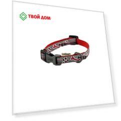 Ошейник для собак GREAT&SMALL Светоотражающий 10х200-350мм красный